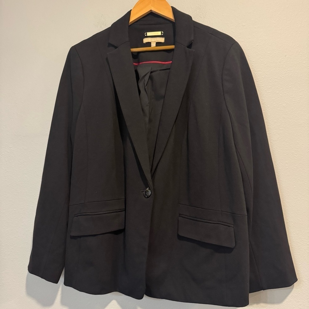 Talbots Elegant One Button Ponte Knit Blazer Work Office Capsule 16W